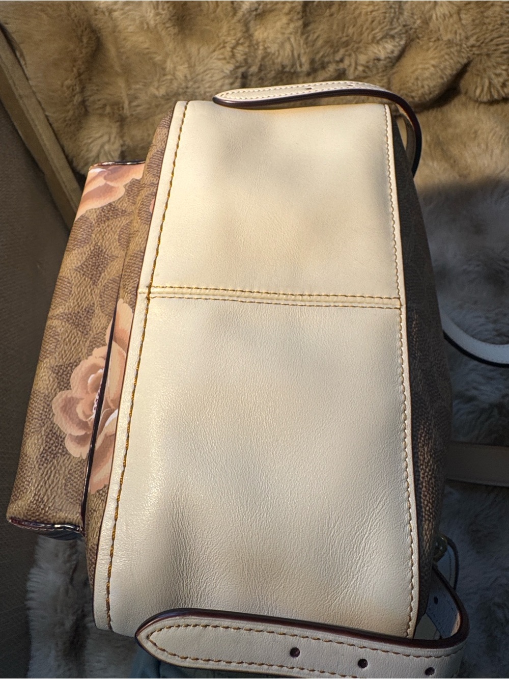 Coach Floral Mini Backpack - Beige/Pink - Picture 6 of 7
